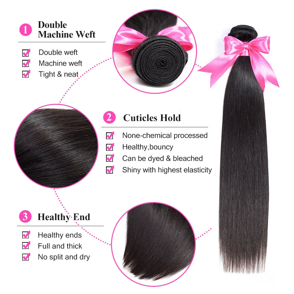 HD Quality Brazilian Straight Hair Weaves Human Hair Bundles Straight Hair Extension Natural Color 1 Bundle