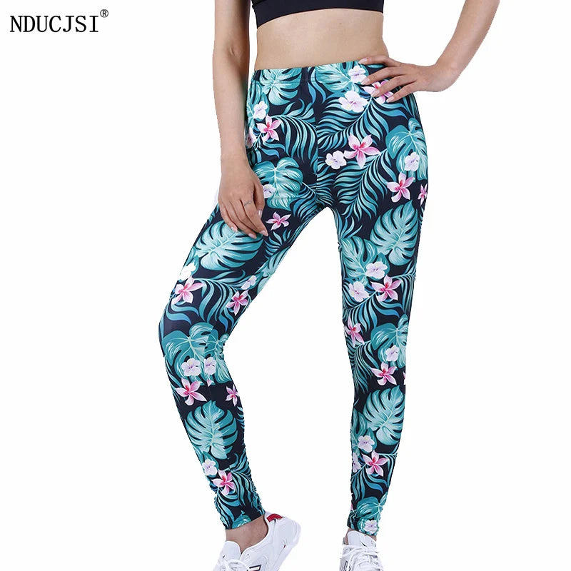 High Quality Women Leggings High Elastic Skinny Print Leggings Spring New Summer Slimming Women Leisure Jegging Pants