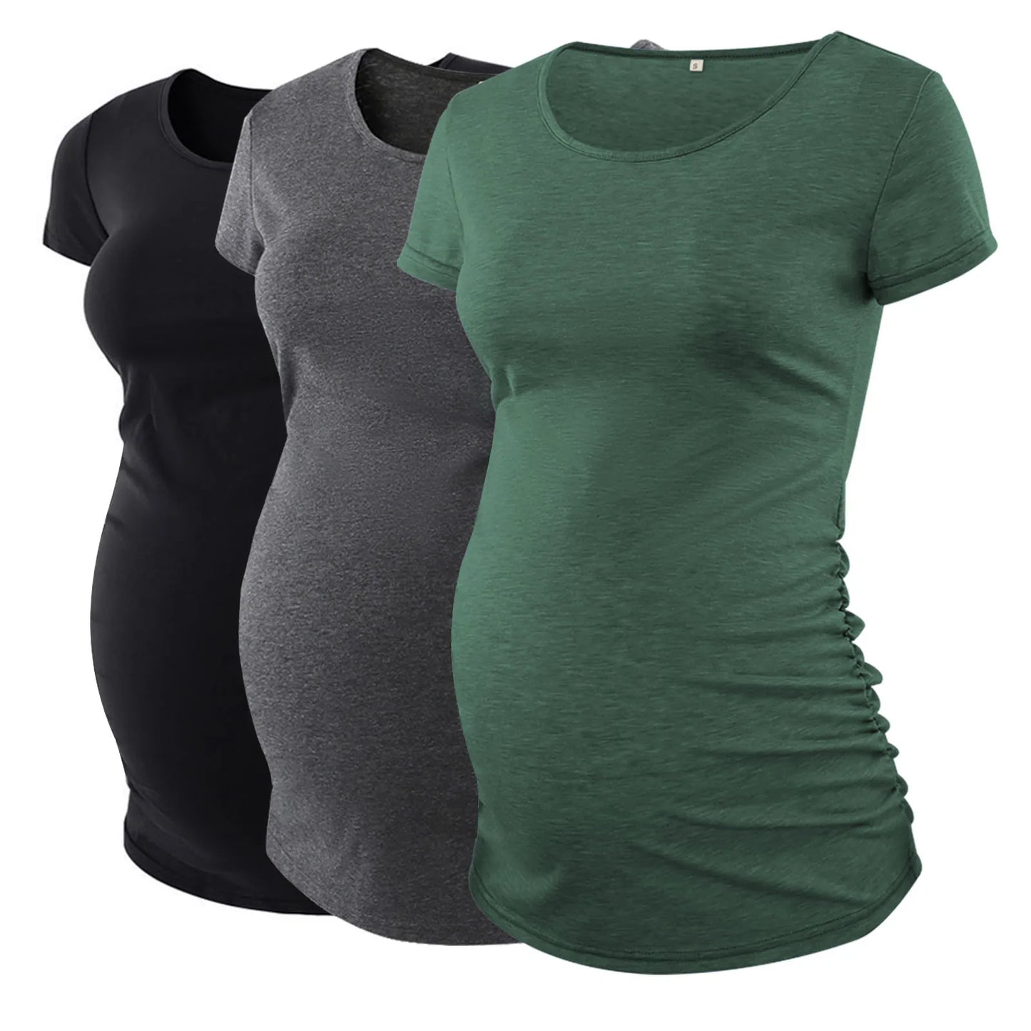 Top V neck High Quality Ruched Maternity T Shirts