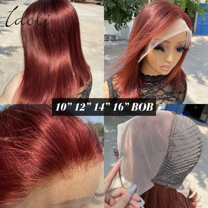 Reddish Brown Lace Front Wigs HD Quality Human Hair For Black Women 13x4 HD Transparent Straight Lace Front Wigs Cooper Red Glue-less Wigs