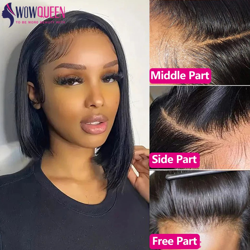 Wear And Go HD Quality Bob Wig Glue-less Wig Human Hair Ready To Wear Straight Bob Hair Wig Human Hair 30 Inch Pre Cut Lace 4x4 Closure Wig